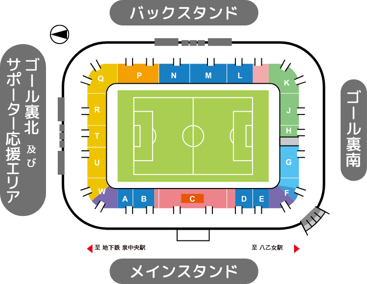 ユアテックスタジアム仙台 スタジアムマップ